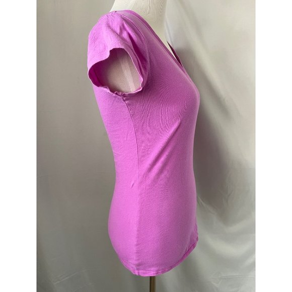 OP Pinkish-Purple Cap Sleeve V-Neck Tee - Picture 4 of 9